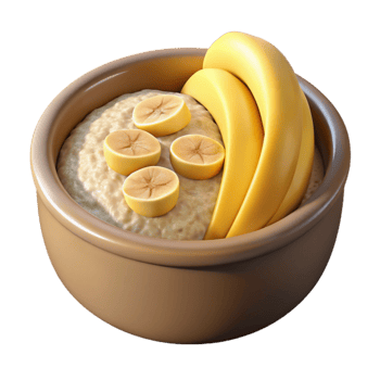 elegant abstract Oatmeal with Banana Slices Cutout detailed png