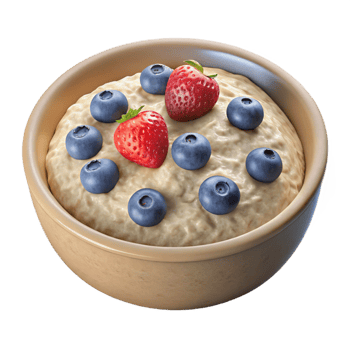 beautiful rustic Oatmeal with Berries Transparent Background authentic png