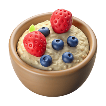 serene creative Oatmeal with Berries Transparent Background png