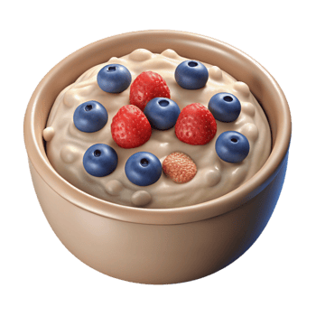 stunning rustic Oatmeal with Berries Transparent Background premium png
