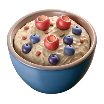 dramatic minimalist Oatmeal with Berries Transparent Background original png