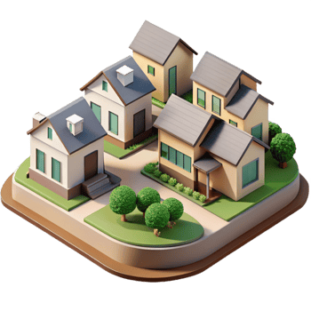 extraordinary artistic Oblique Drone Shot of Suburban Houses Cutout genuine png