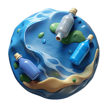 wonderful creative Ocean Pollution Plastic Bottles Transparent Background high resolution png