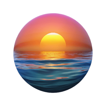 impressive modern Ocean Sunset Vibrant Colors Calm Waters Transparent Background detailed png