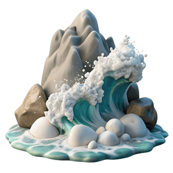 dramatic vintage Ocean Waves Crashing on Shore Transparent Background genuine png