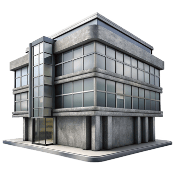 stunning rustic Office Building Modern Architecture Grey Scale Transparent Background png