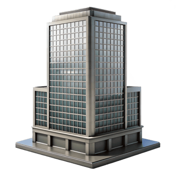 vibrant creative Office Building Skyscraper Grey Scale Transparent Background authentic png