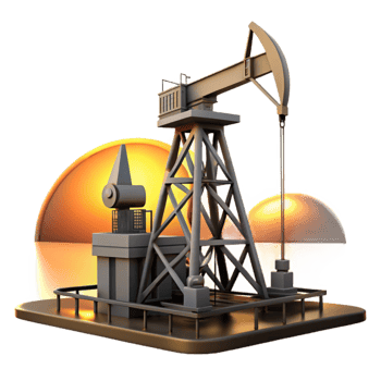 impressive creative Oil Rig Silhouette Sunset View Cutout high quality png