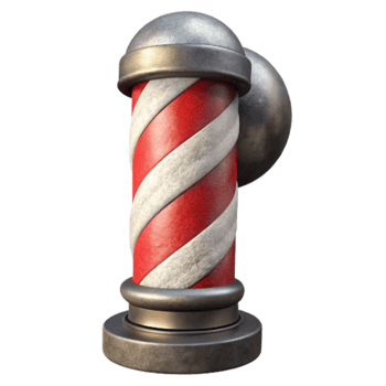 elegant classic Old Barber Pole Red and White Stripes Cutout Image original png