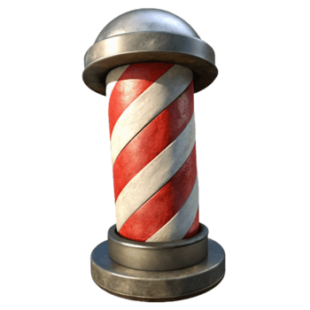 impressive contemporary Old Barber Pole Red and White Stripes Cutout Image genuine png