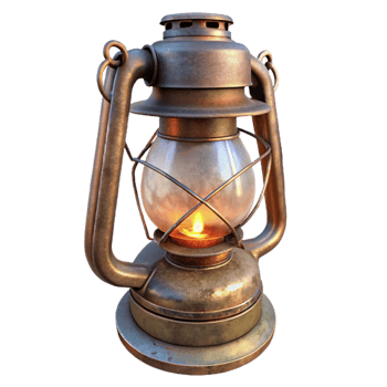 beautiful artistic Old Kerosene Lamp with Glass Chimney Transparent Background high resolution png