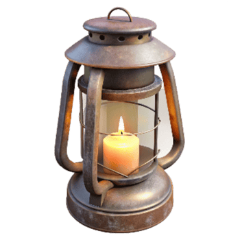 magnificent rustic Old Style Lantern with Candle Inside Transparent Background detailed png
