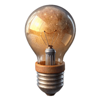 vibrant creative Old Style Light Bulb with Filament Transparent Background premium png