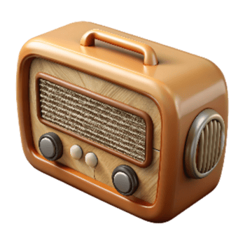 serene minimalist Old Style Radio with Wooden Casing Transparent professional png