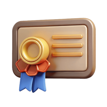 extraordinary vintage Online Course Certificate with Gold Seal Cutout png