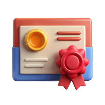 magnificent minimalist Online Course Certificate with Gold Seal Cutout high resolution png