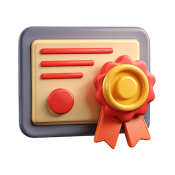 serene creative Online Course Certificate with Gold Seal Cutout detailed png