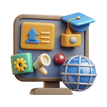 dramatic creative Online Education Icons Set Transparent Background png