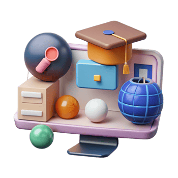 vibrant creative Online Education Icons Set Transparent Background high resolution png
