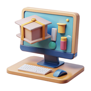 magnificent abstract Online Learning Platform on Desktop Computer Isolated exclusive png