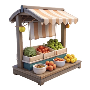 wonderful creative Open Air Market Fresh Produce Transparent Background professional png