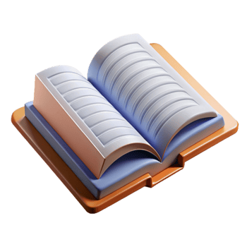 impressive artistic Open Book Top View Isolated original png