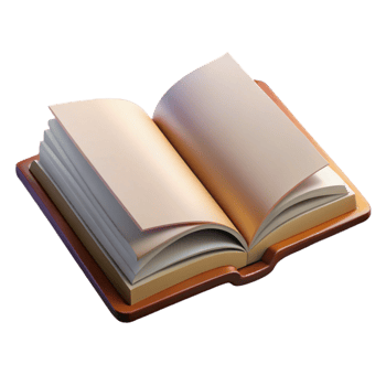 wonderful traditional Open Book with Blank Pages Isolated Element detailed png
