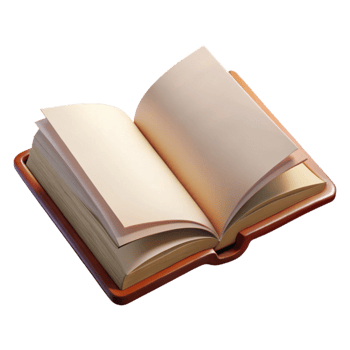 elegant traditional Open Book with Blank Pages Isolated Element high quality png