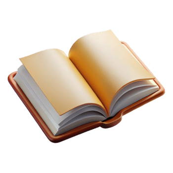 beautiful artistic Open Book with Blank Pages Isolated Element genuine png