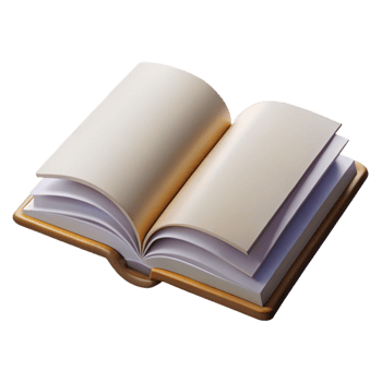 vibrant minimalist Open Book with Blank Pages Isolated Element high resolution png