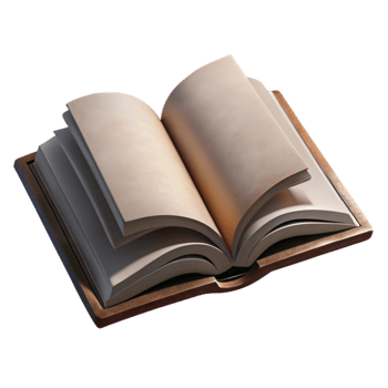 dramatic creative Open Book with Blank Pages Isolated Element premium png