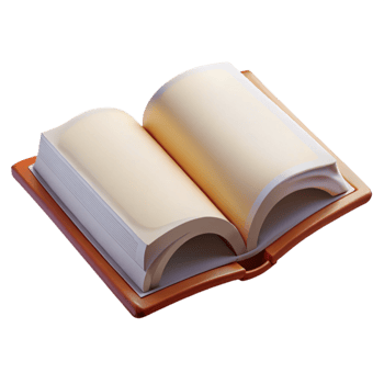 wonderful rustic Open Book with Blank Pages Isolated Element professional png