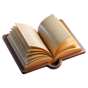 serene rustic Open Book with Turning Pages Reading Concept Isolated authentic png