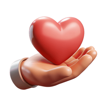 stunning rustic Open Hand Holding a Heart Isolated Element png