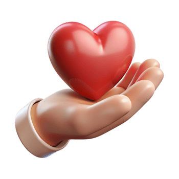 stunning abstract Open Hand Holding a Heart Isolated Element original png