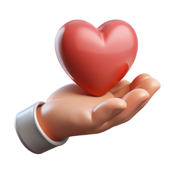 dramatic artistic Open Hand Holding a Heart Isolated Element authentic png
