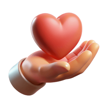 vibrant creative Open Hand Holding a Heart Isolated Element genuine png