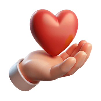 wonderful contemporary Open Hand Holding a Heart Isolated Element premium png
