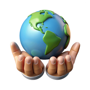 elegant traditional Open Hands Holding Earth Cutout Isolated high resolution png