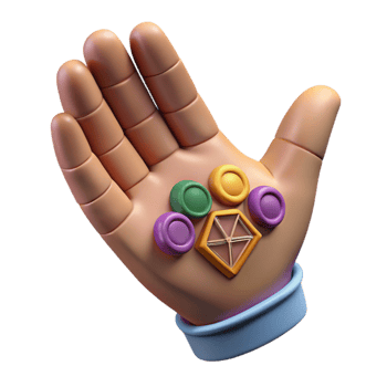 extraordinary vintage Open Hand with Chakra Symbols Isolated authentic png