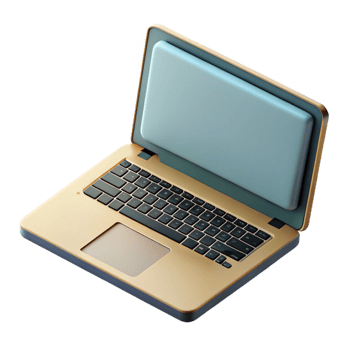 beautiful creative Open Laptop with Blank Screen Top View Cutout premium png
