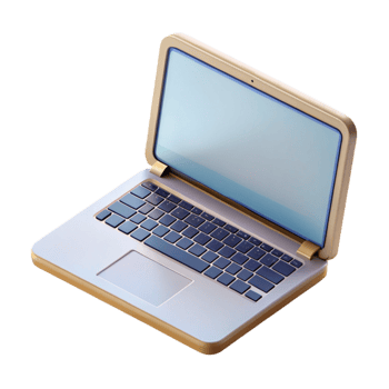 vibrant contemporary Open Laptop with Blank Screen Top View Cutout premium png