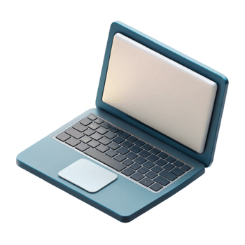stunning creative Open Laptop with Blank Screen Top View Cutout exclusive png