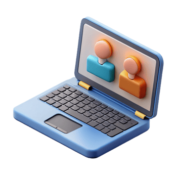wonderful modern Open Laptop with Conference on Screen Top View Cutout png