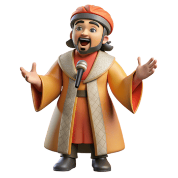 magnificent minimalist Opera Singer Performing Isolated Cutout authentic png
