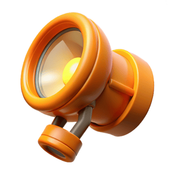 vibrant minimalist Orange Headlamp Beam Light Cutout Element exclusive png