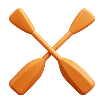 vibrant minimalist Orange Kayak Paddles Crossed Isolated high quality png