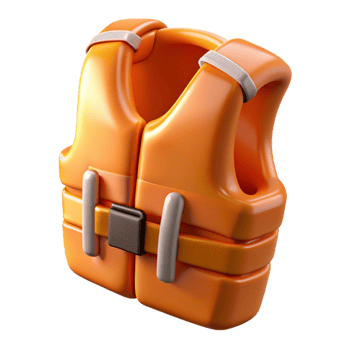 magnificent vintage Orange Life Vest Angled View Isolated professional png