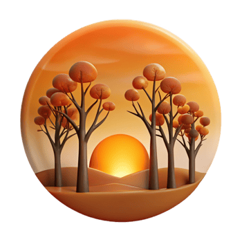 beautiful rustic Orange Sunset Sky Silhouette Trees Cutout png