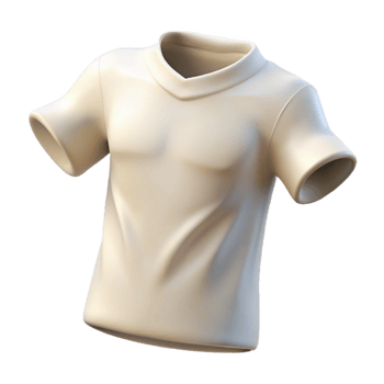 dramatic artistic Organic Cotton T Shirt White Front View Isolated detailed png